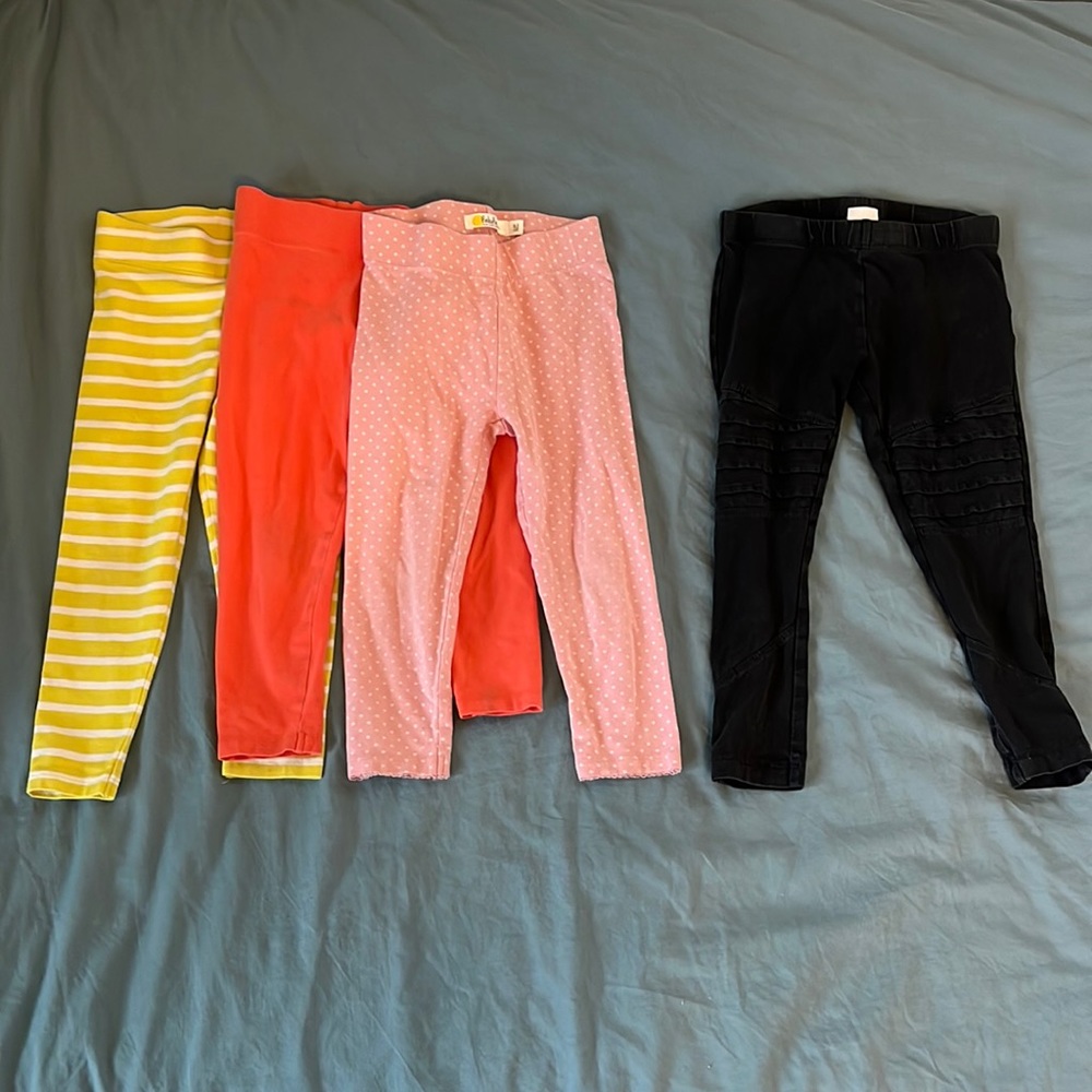 Used condition toddler leggings. 3 Baby Boden and 1 Tucker and Tate.